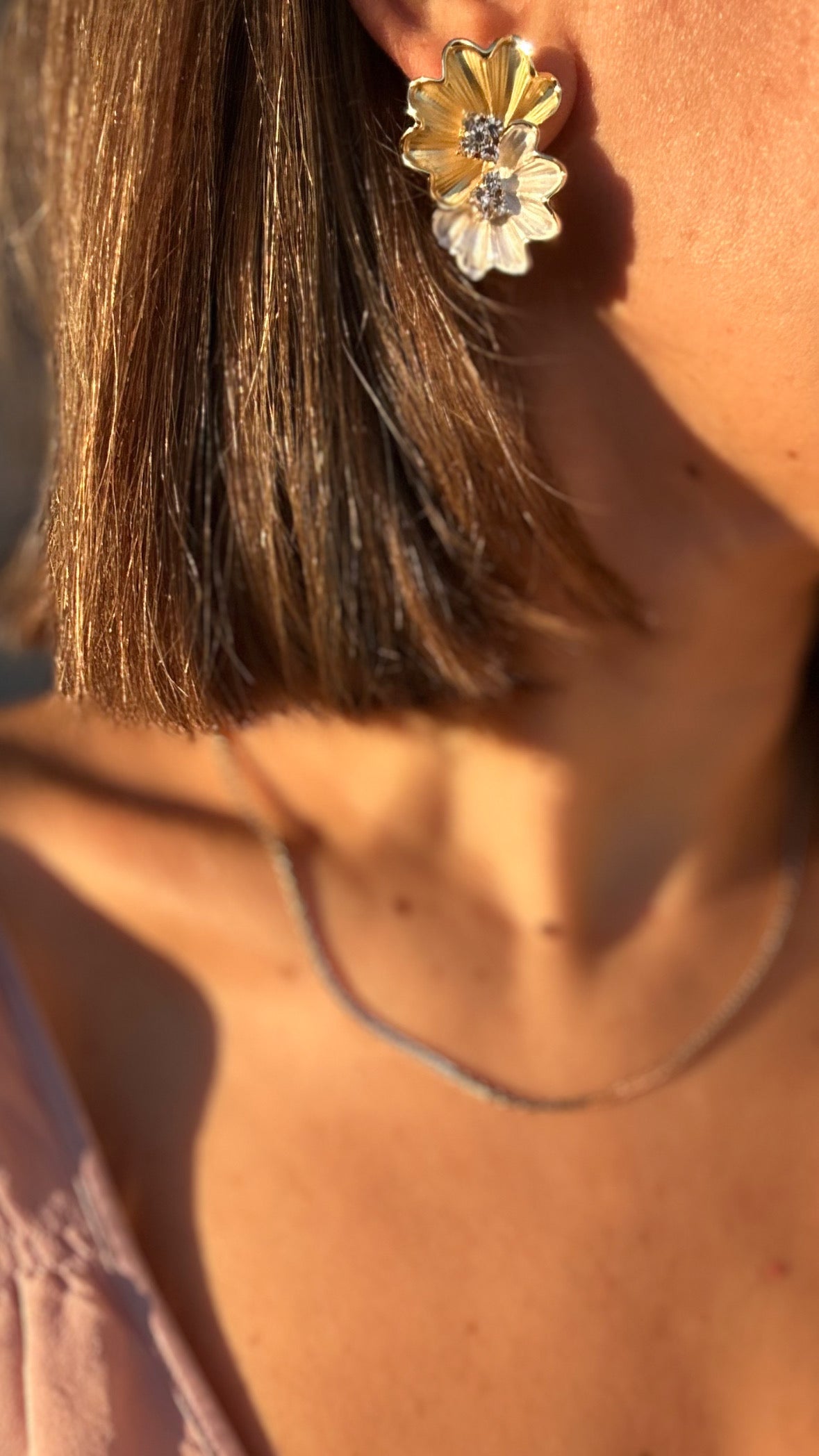 Desire Beyaz 14k Rengi Rodyum Kaplama Küpe