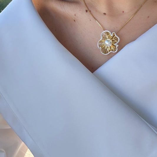 Calithra 14k Rodyum Kaplama Kolye