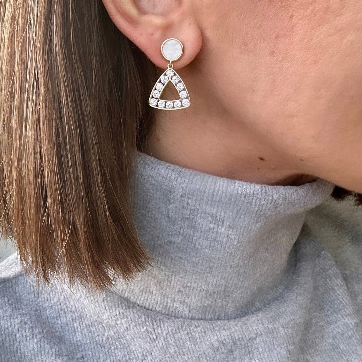 Tresa 14K Rhodium Plated Earrings