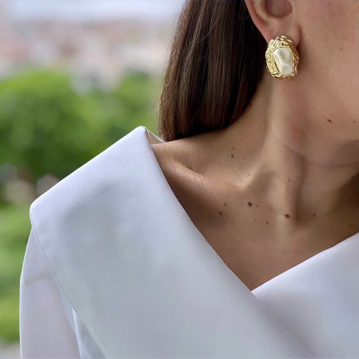 Era 14K Rhodium Plated Earrings