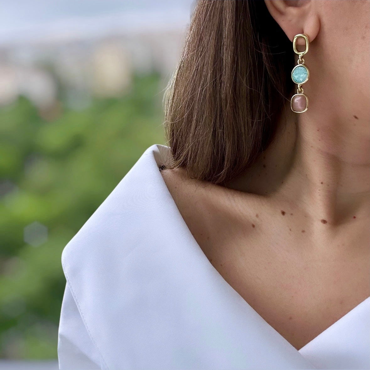 Cherie 14k Rhodium Plated Earrings