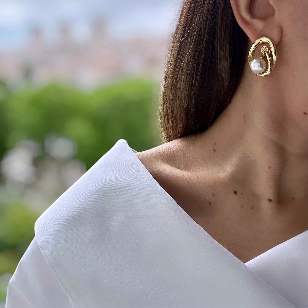 Sandra 14K Rhodium Plated Earrings