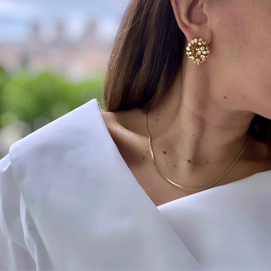 Nikki 14k Rengi Rodyum Kaplama Küpe