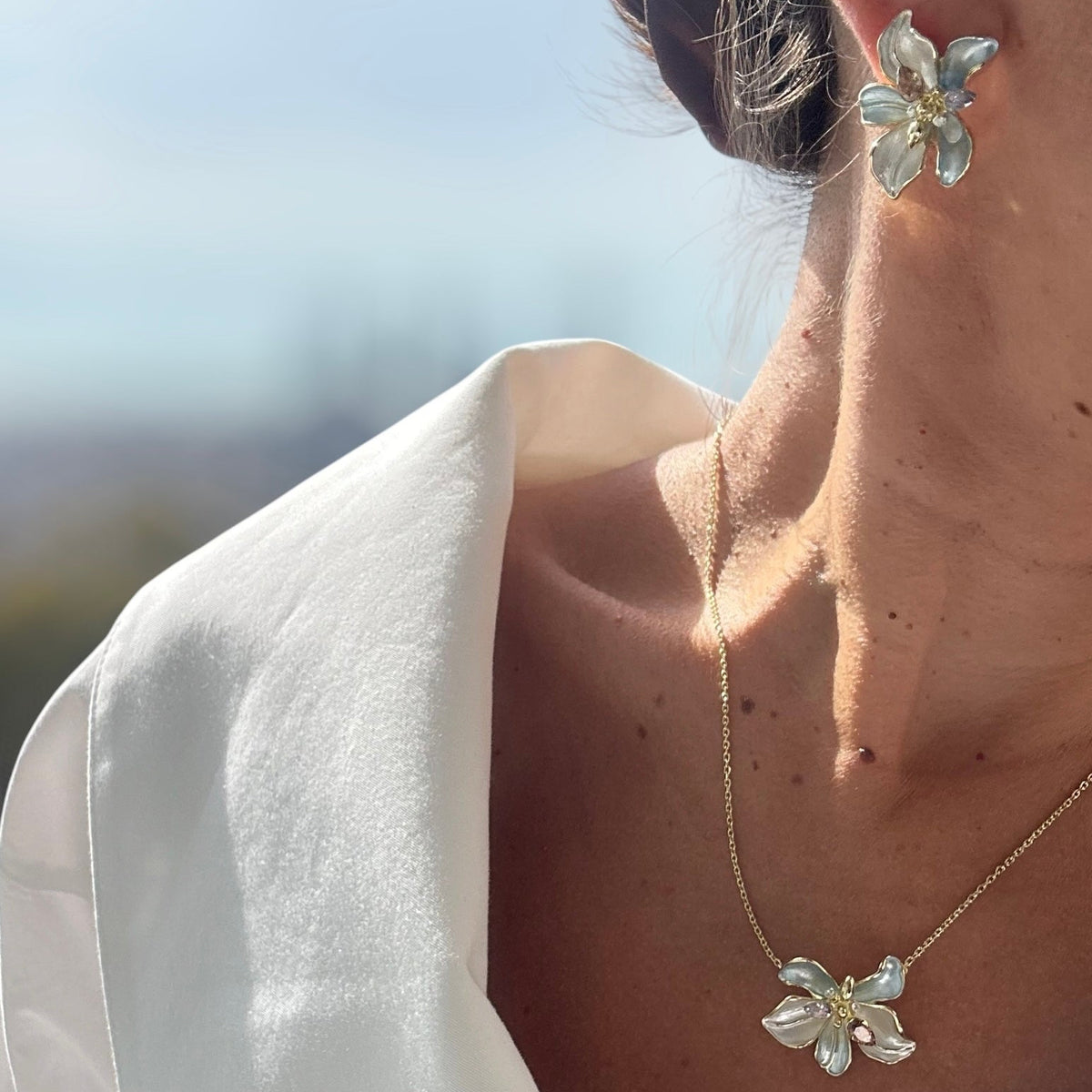Cielle 14k Rengi Rodyum Kaplama Küpe