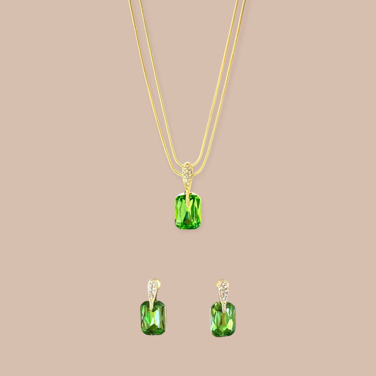 Hexagon 14k Rengi Rodyum Kaplama Set