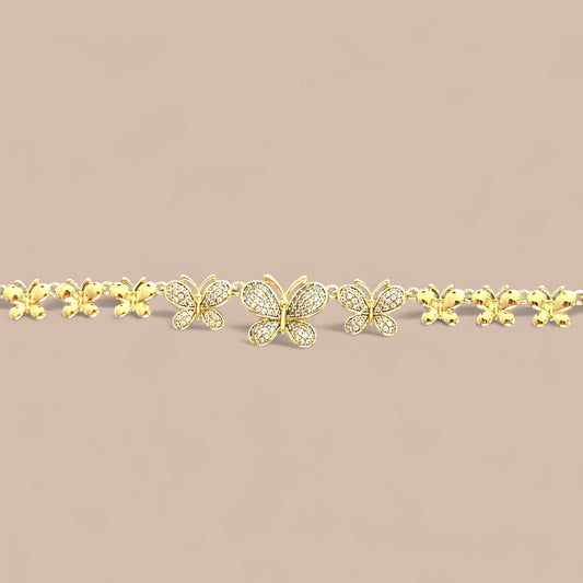 Butterfly 14K Rodyum Kaplama Bileklik