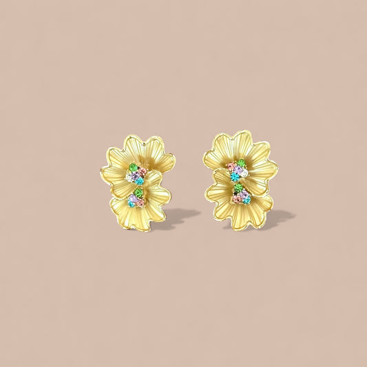 Desire Renkli 14k Rengi Rodyum Kaplama Küpe