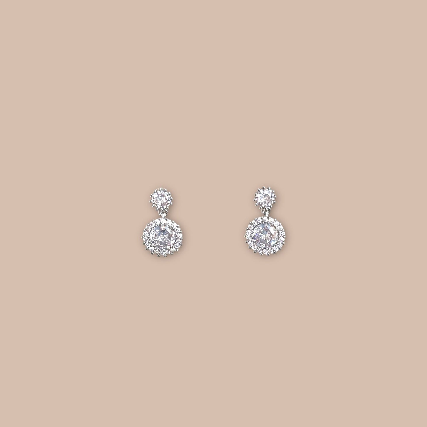 Megi Silver-Tone Rhodium Plated Necklace + Earring Set