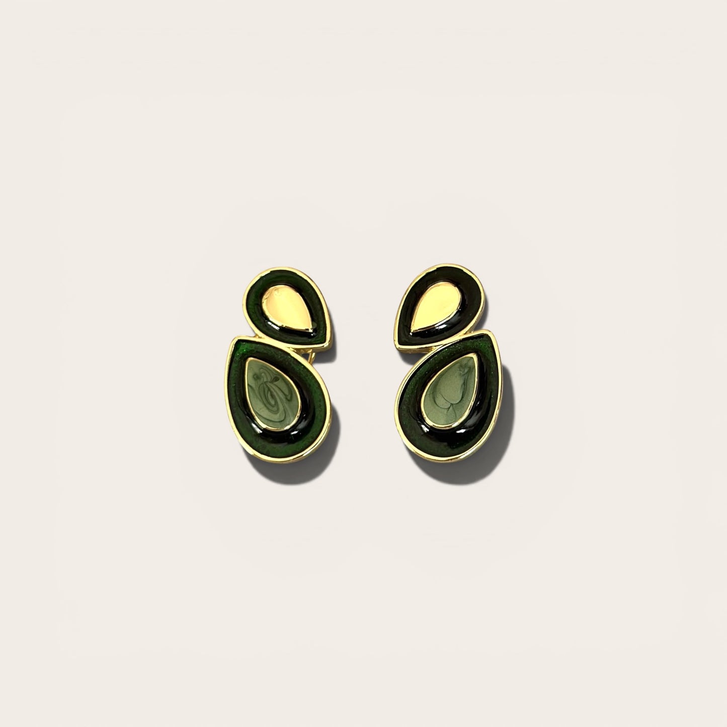 Fiona Green 14K Rhodium Plated Earrings