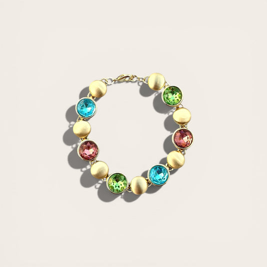 Rainbow Gleam 14K Rodyum Kaplama Bileklik