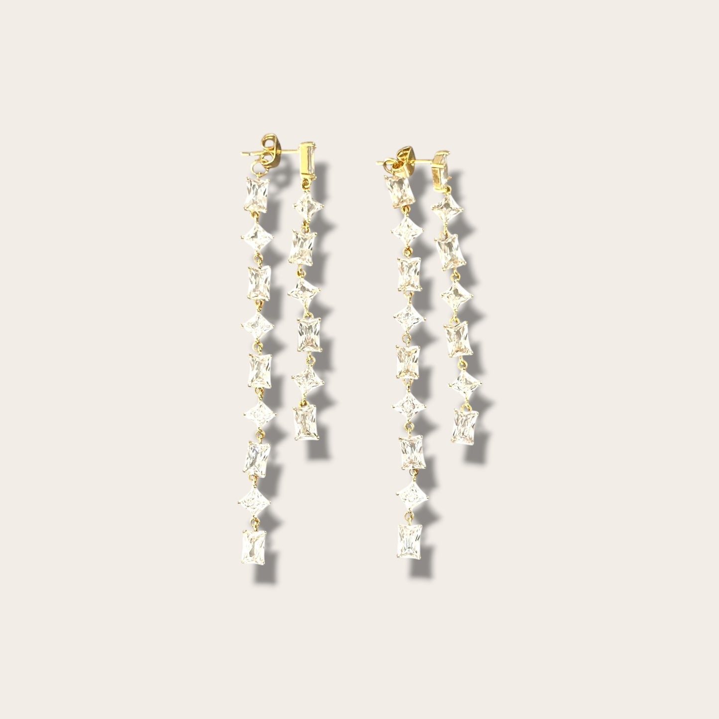 Lush Veil Gold Color Rhodium Plated Earrings
