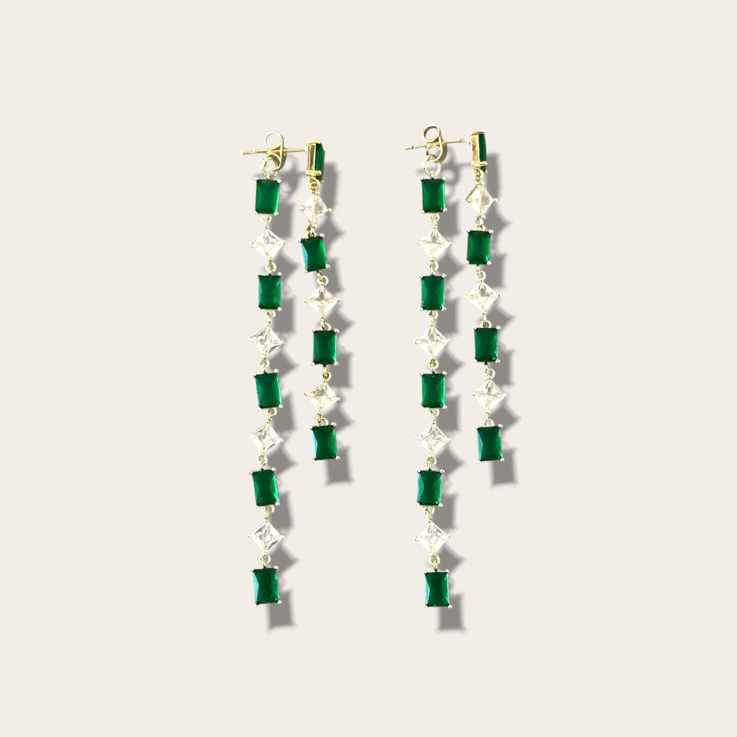 Lush Veil Rhodium Plated Dangle Earrings
