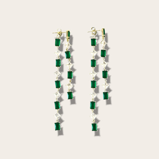 Lush Veil Rhodium Plated Dangle Earrings