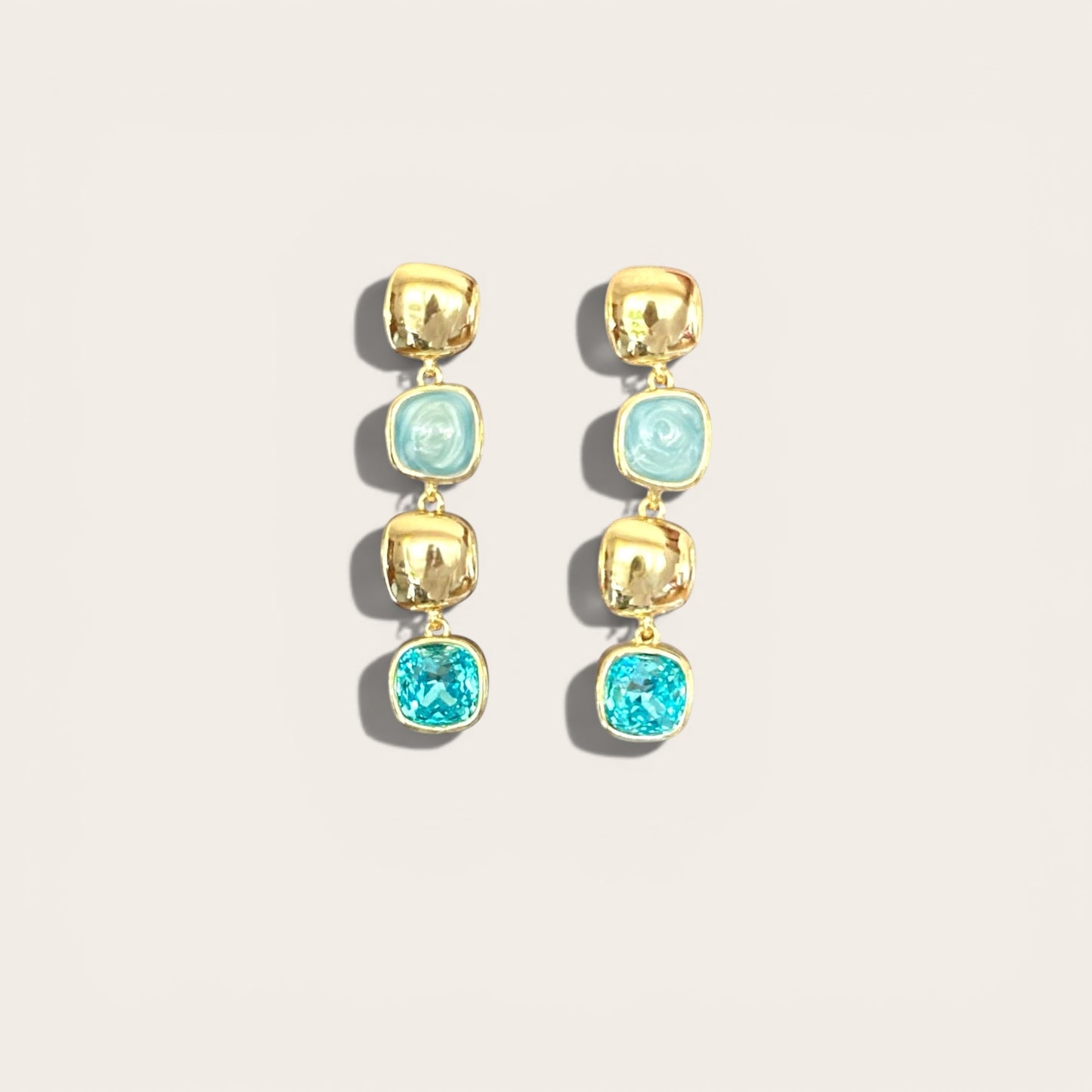 Blue Mano 14K Rhodium Plated Dangle Earrings