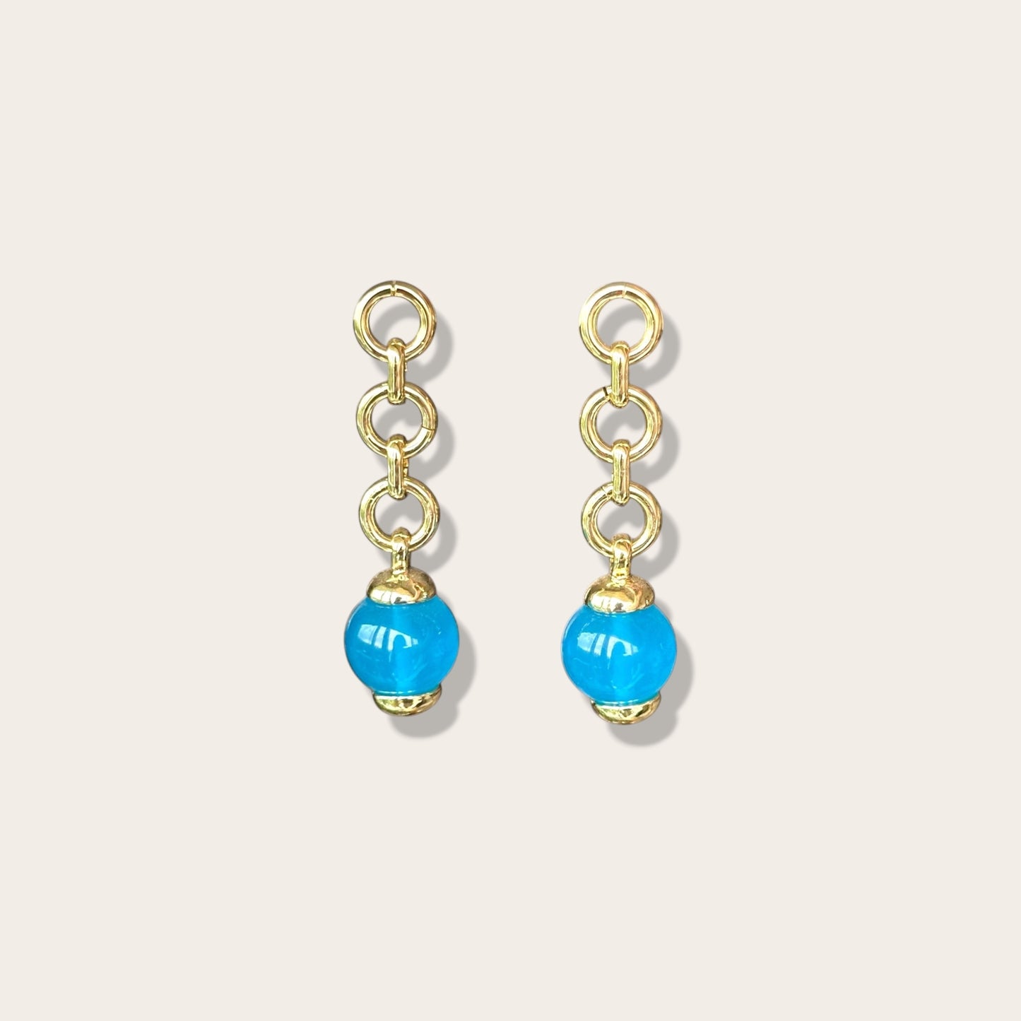Blue Ressa 14K Rhodium Plated Dangle Earrings