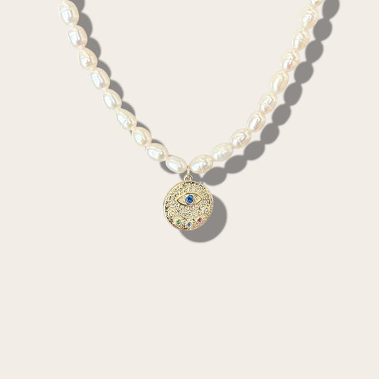 Nadia 14k Rhodium Plated Necklace