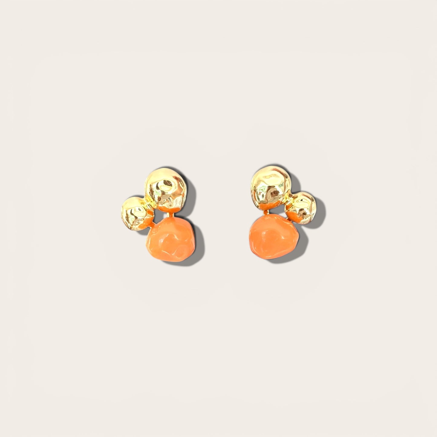 Bella Orange 14K Color Rhodium Plated Earrings