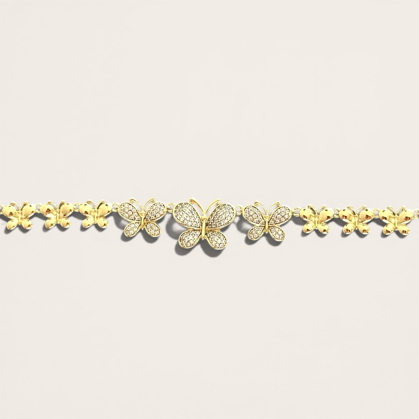 Butterfly 14K Rhodium Plated Bracelet