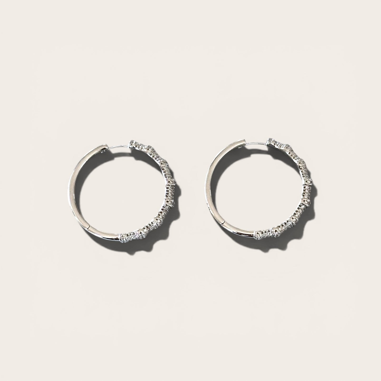 Fellis Silver Rhodium Plated Hoop Earrings