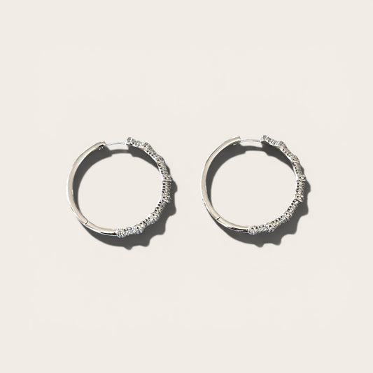 Fellis Silver Rhodium Plated Hoop Earrings