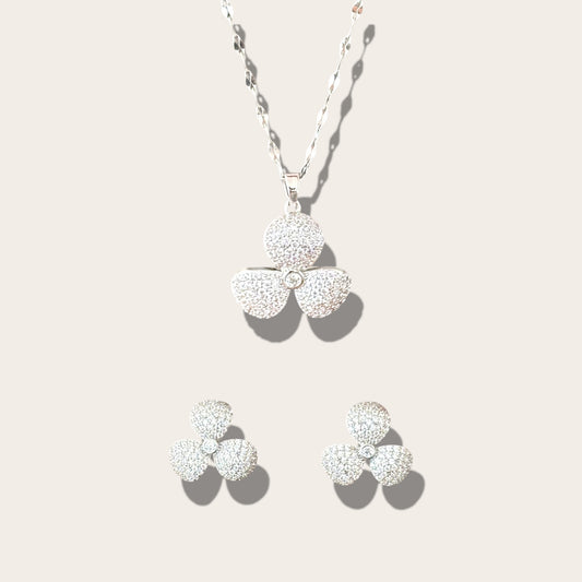 Mystara Gümüş Rengi Rodyum Kaplama Set