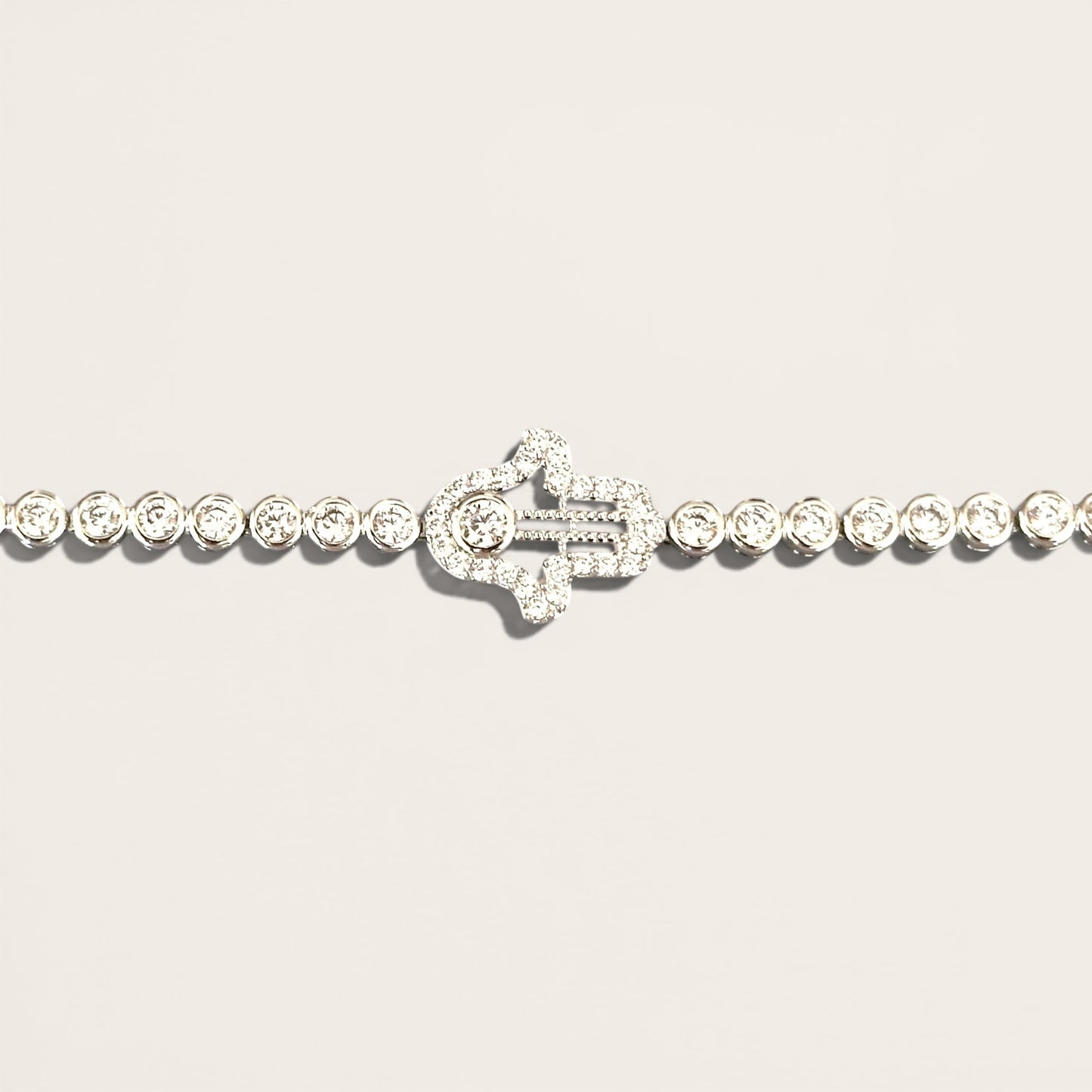 Hand of Fatima Rhodium Plated Bracelet