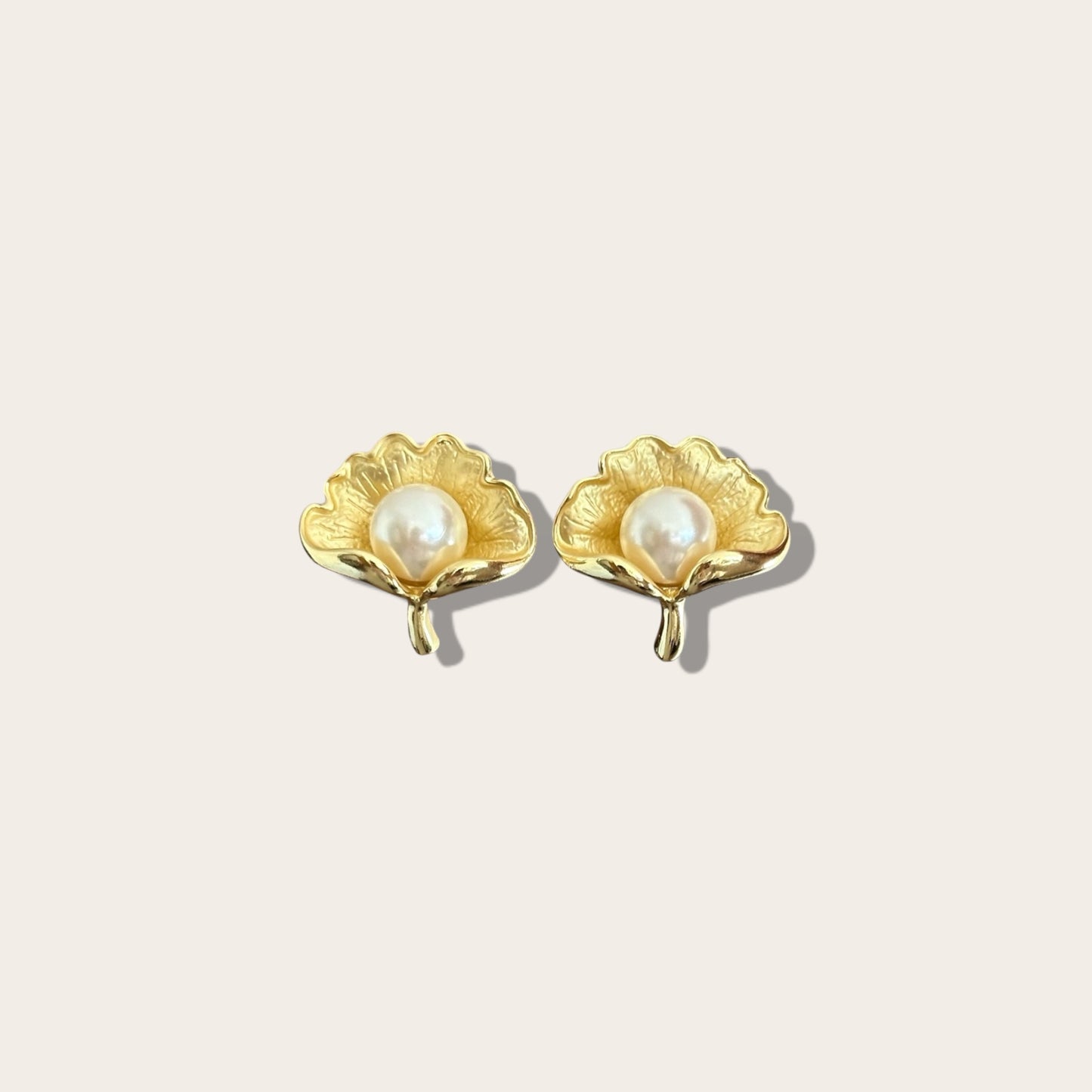 Pearl 14k Rhodium Plated Earrings