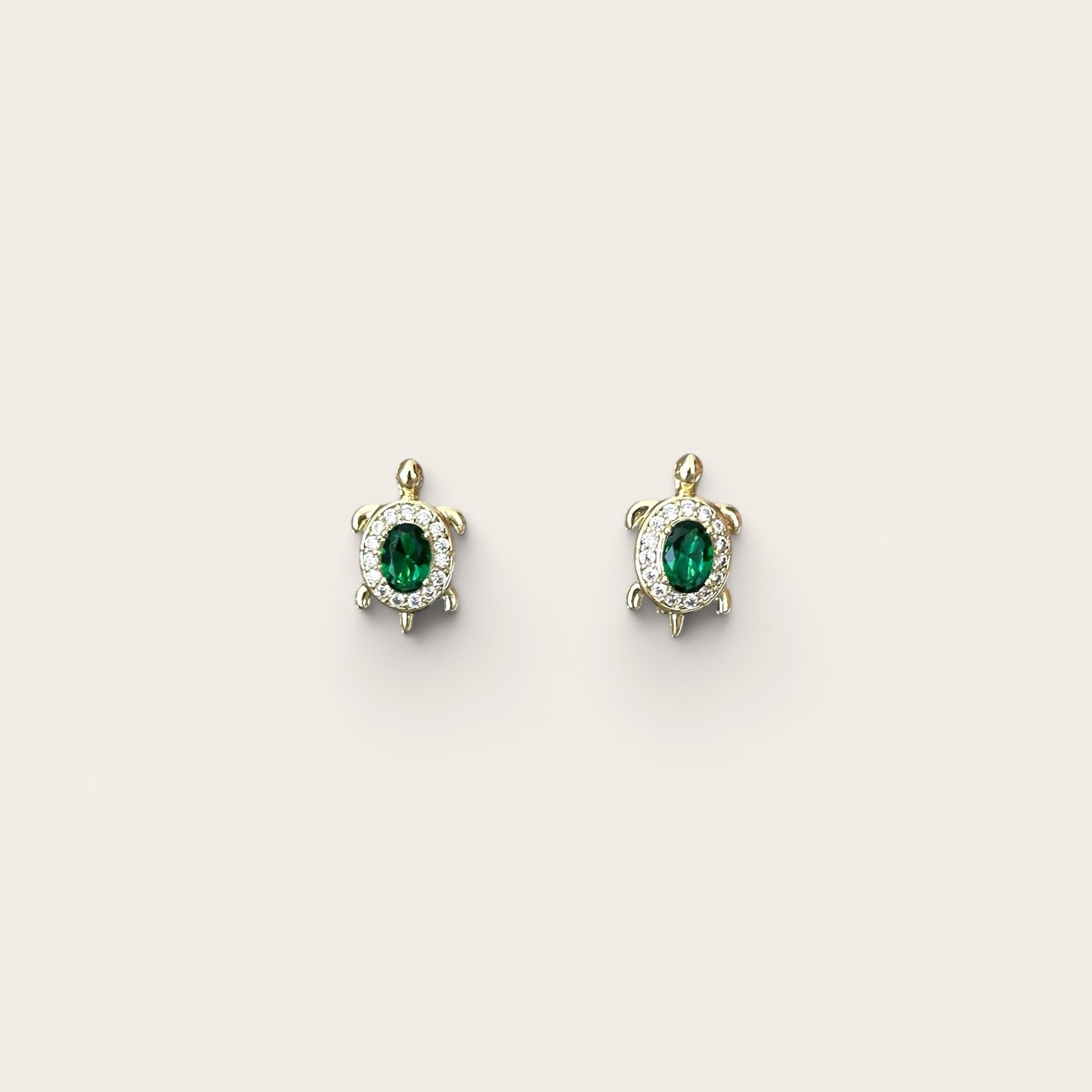 Turtle 14k Rhodium Plated Earrings