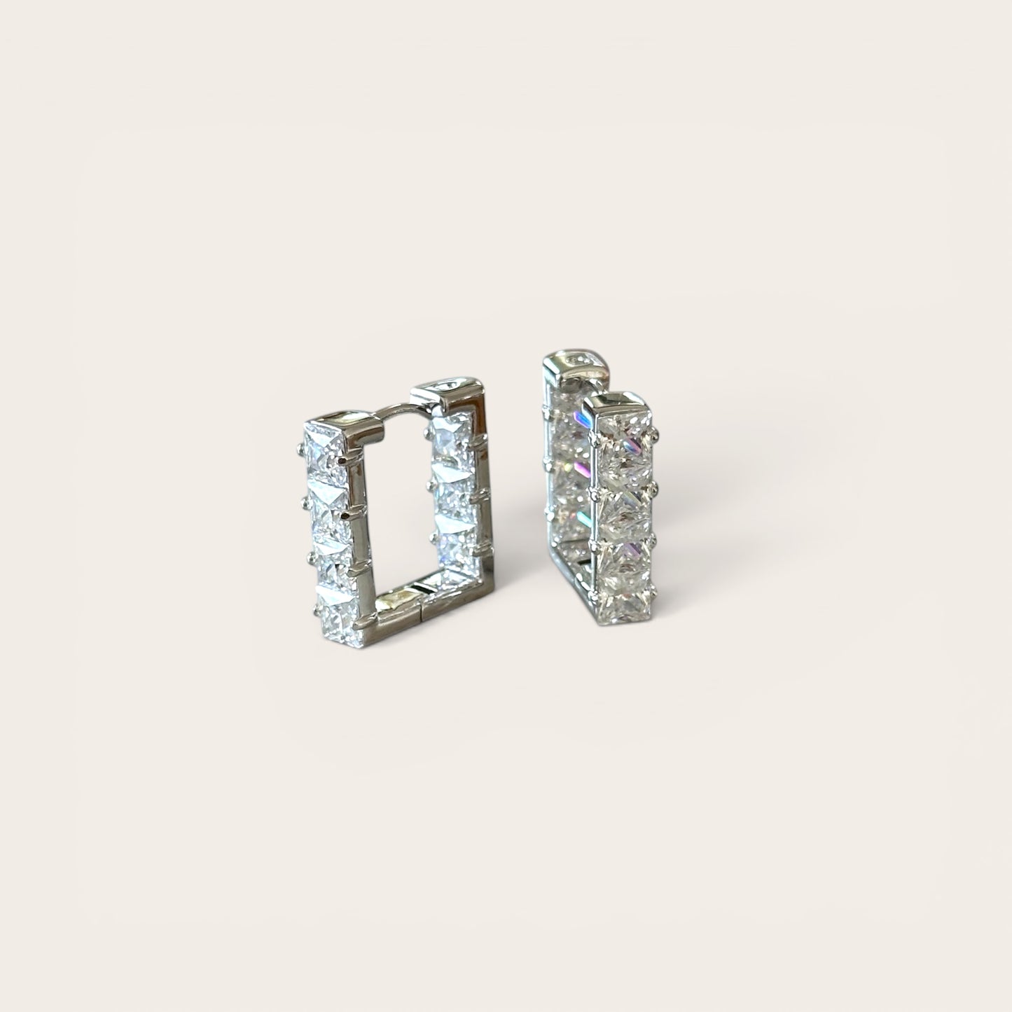 Radiant Horizon Silver Rhodium Plated Earrings