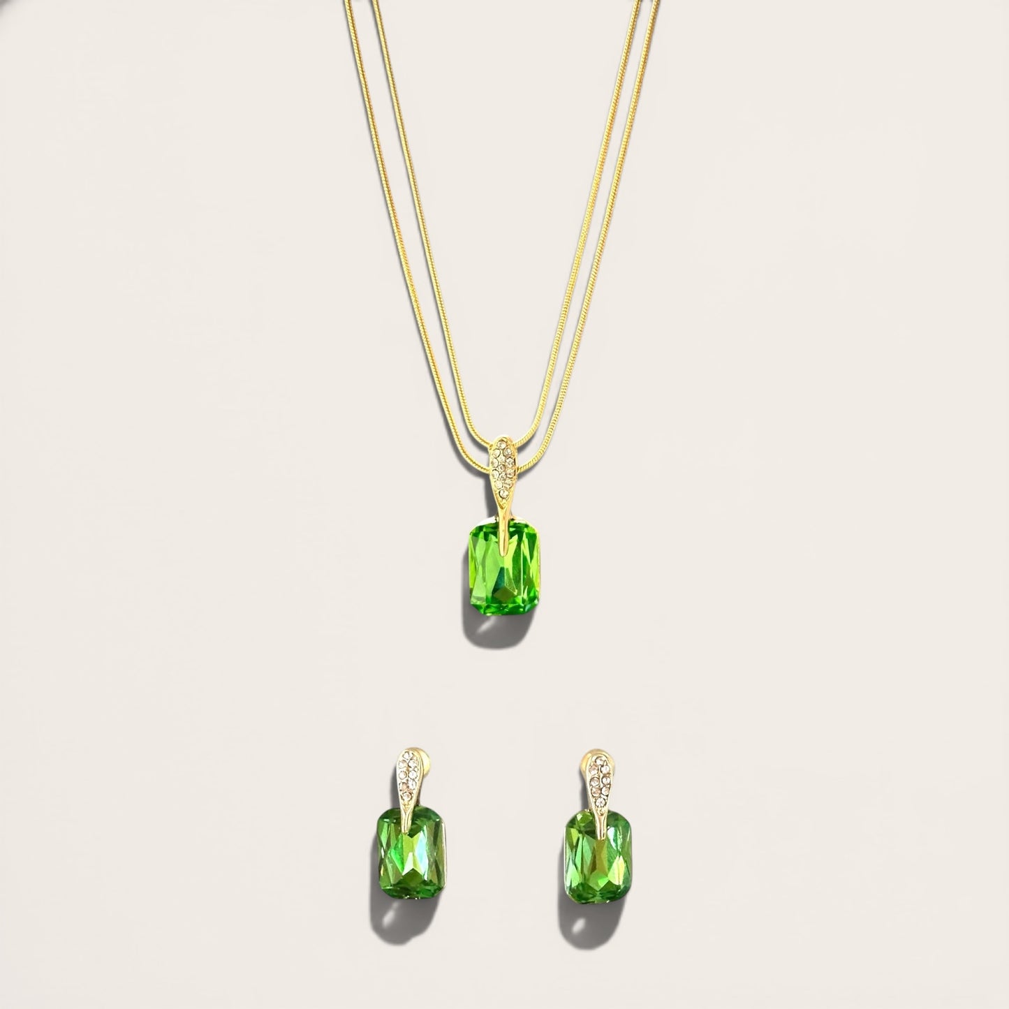 Hexagon 14k Rhodium Plated Set