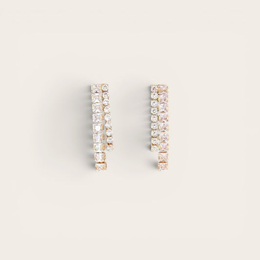Denna 18k Rodyum Kaplama 40cm Kolye + Küpe Set
