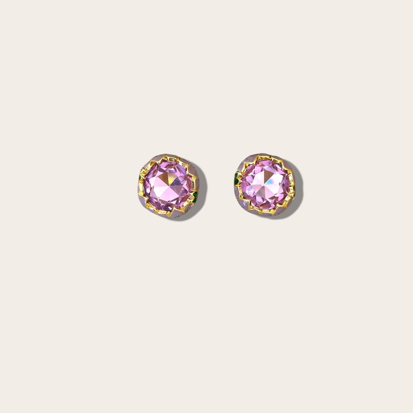 Purple Star 14k Rengi Rodyum Kaplama Küpe