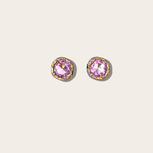 Purple Star 14k Rengi Rodyum Kaplama Küpe