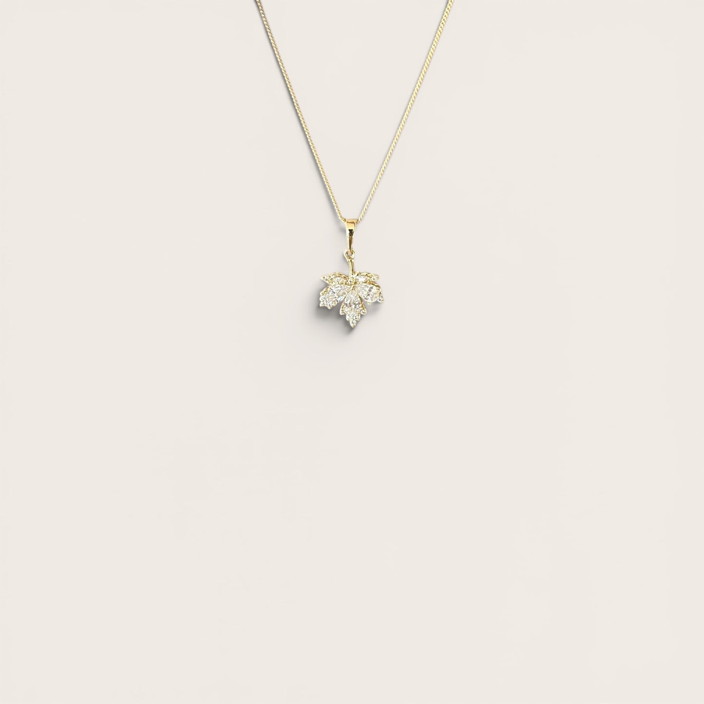 Leaf 14k Rhodium Plated Necklace