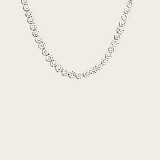 Megi Silver-Tone Rhodium Plated Necklace + Earring Set