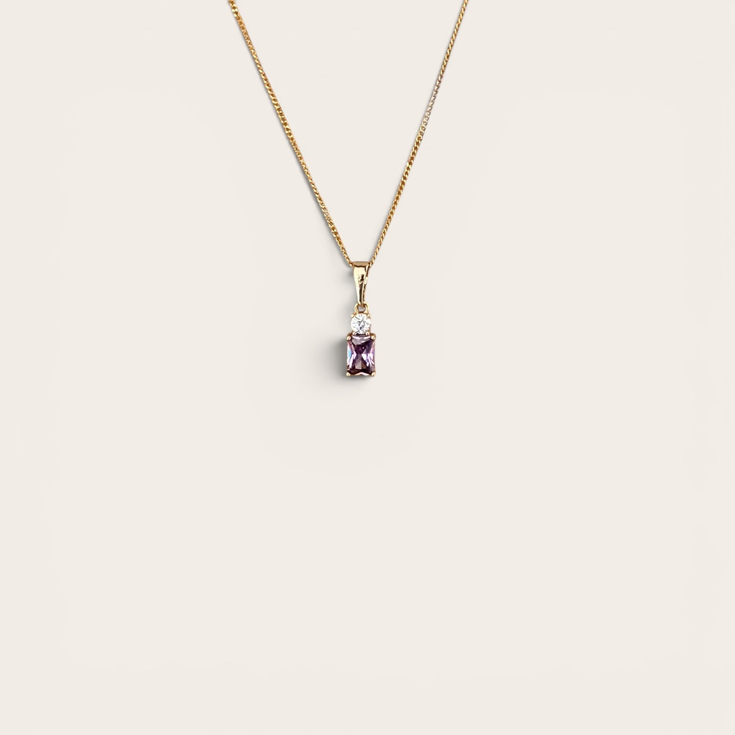 Purple 18k Rose Rodyum Kaplama Kolye