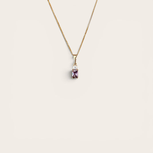 Purple 18k Rose Rodyum Kaplama Kolye