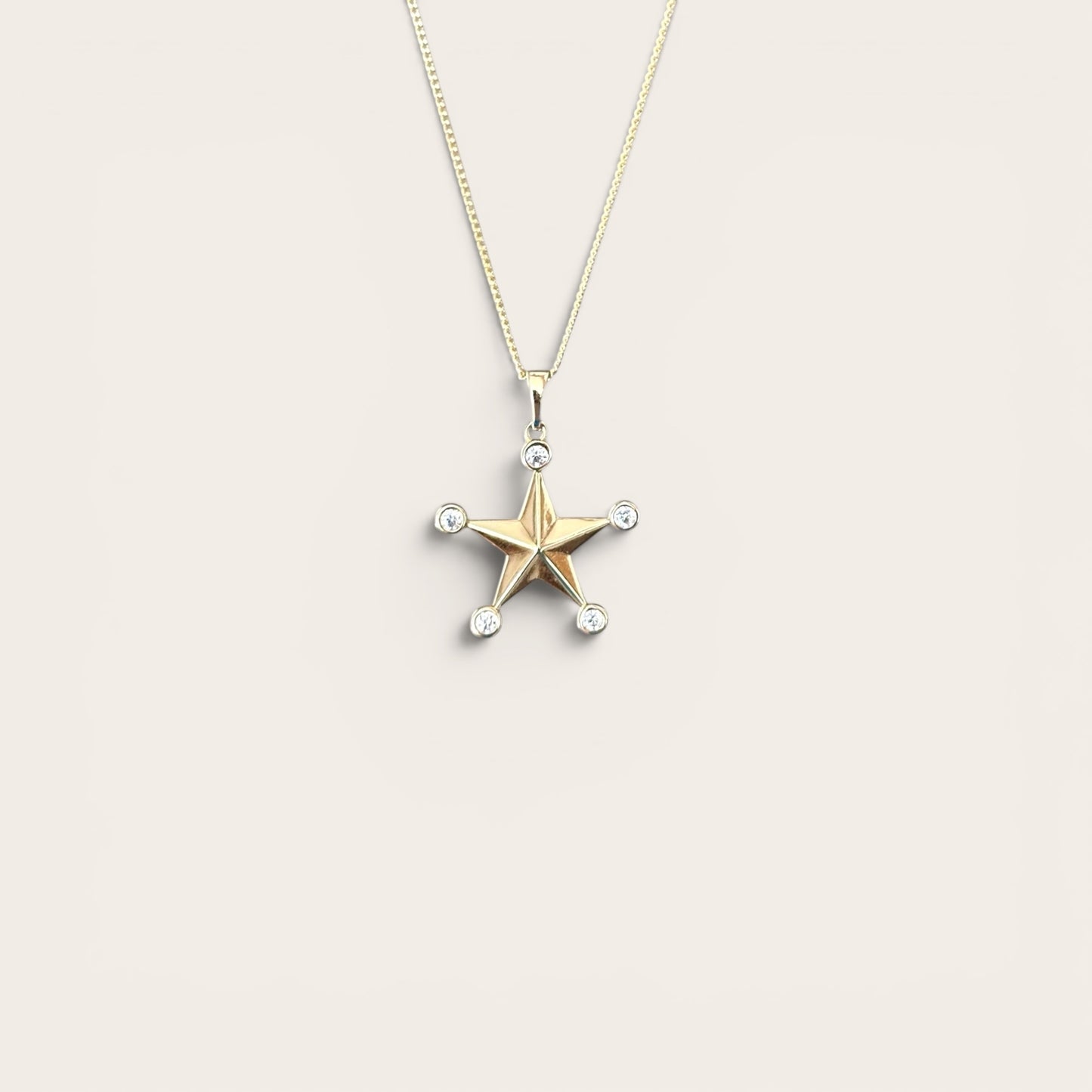 Star 14k Rhodium Plated 60 cm Necklace