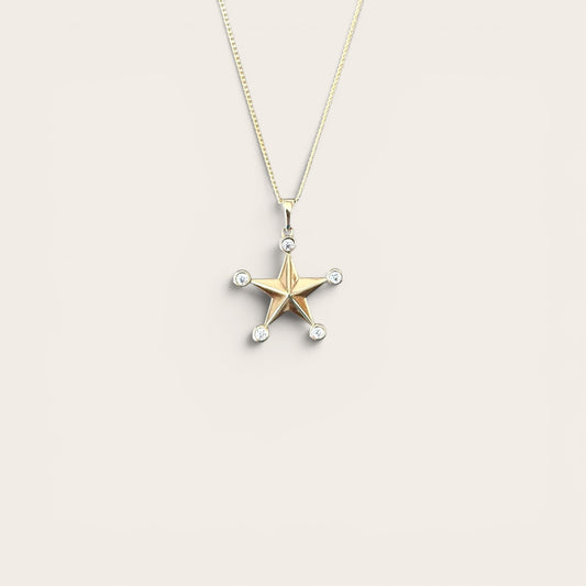 Star 14k Rodyum Kaplama 60 cm Kolye