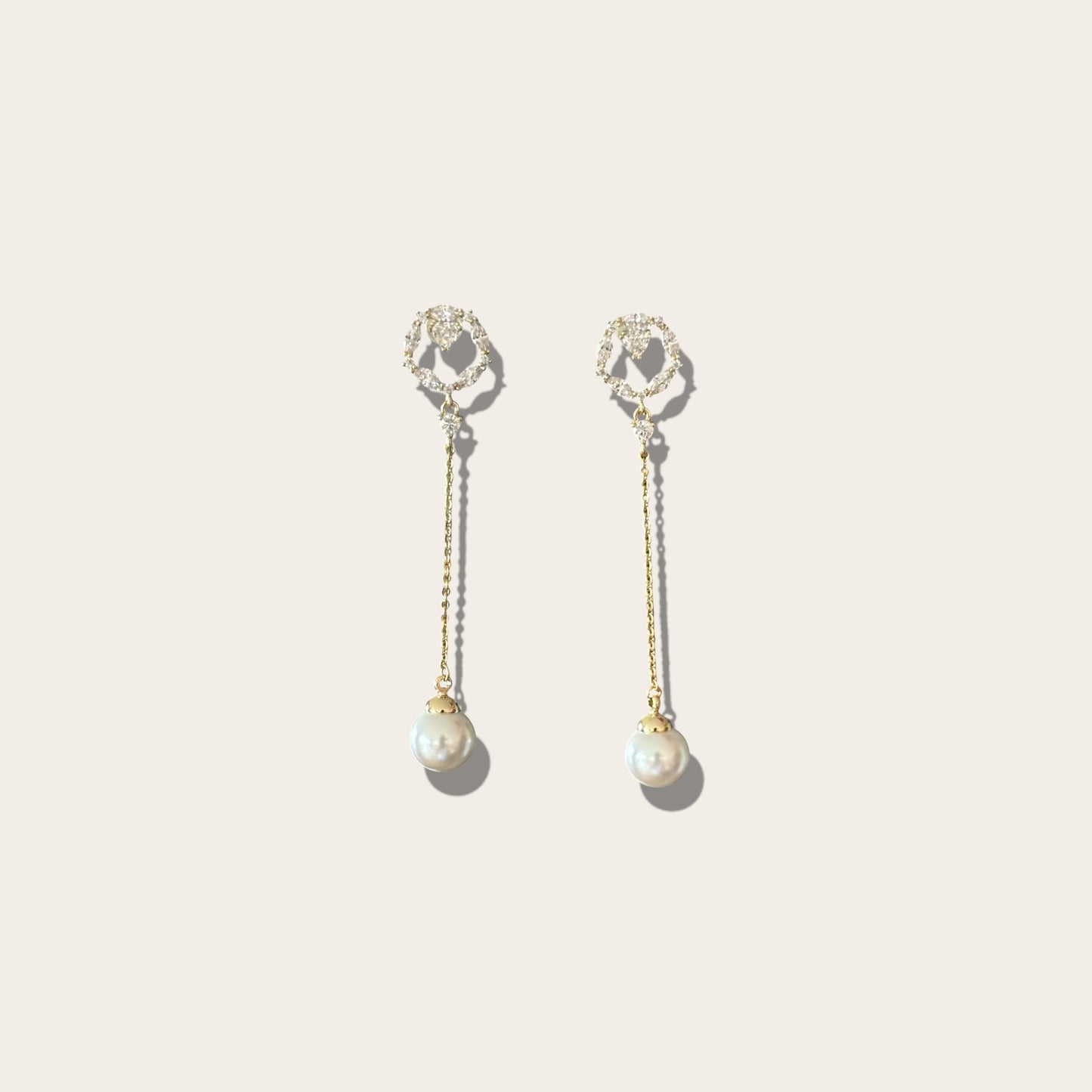 Pearl 14k Rengi Rodyum Kaplama Sallantılı Küpe