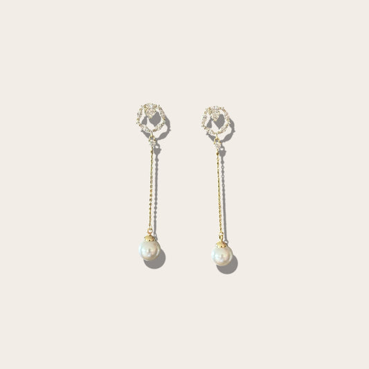 Pearl 14k Rengi Rodyum Kaplama Sallantılı Küpe
