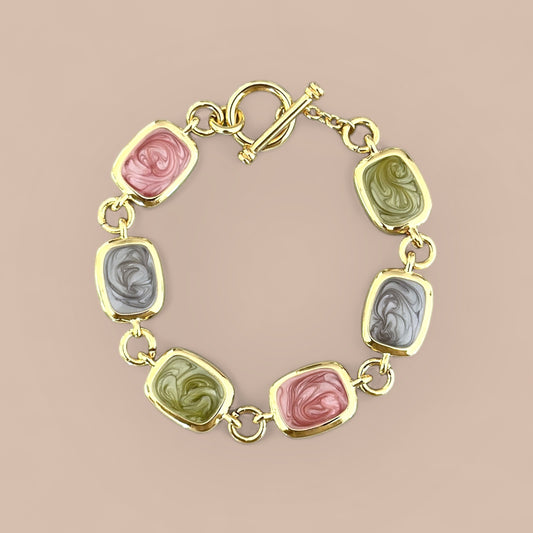 Bayard Green 14K Rhodium Plated Bracelet