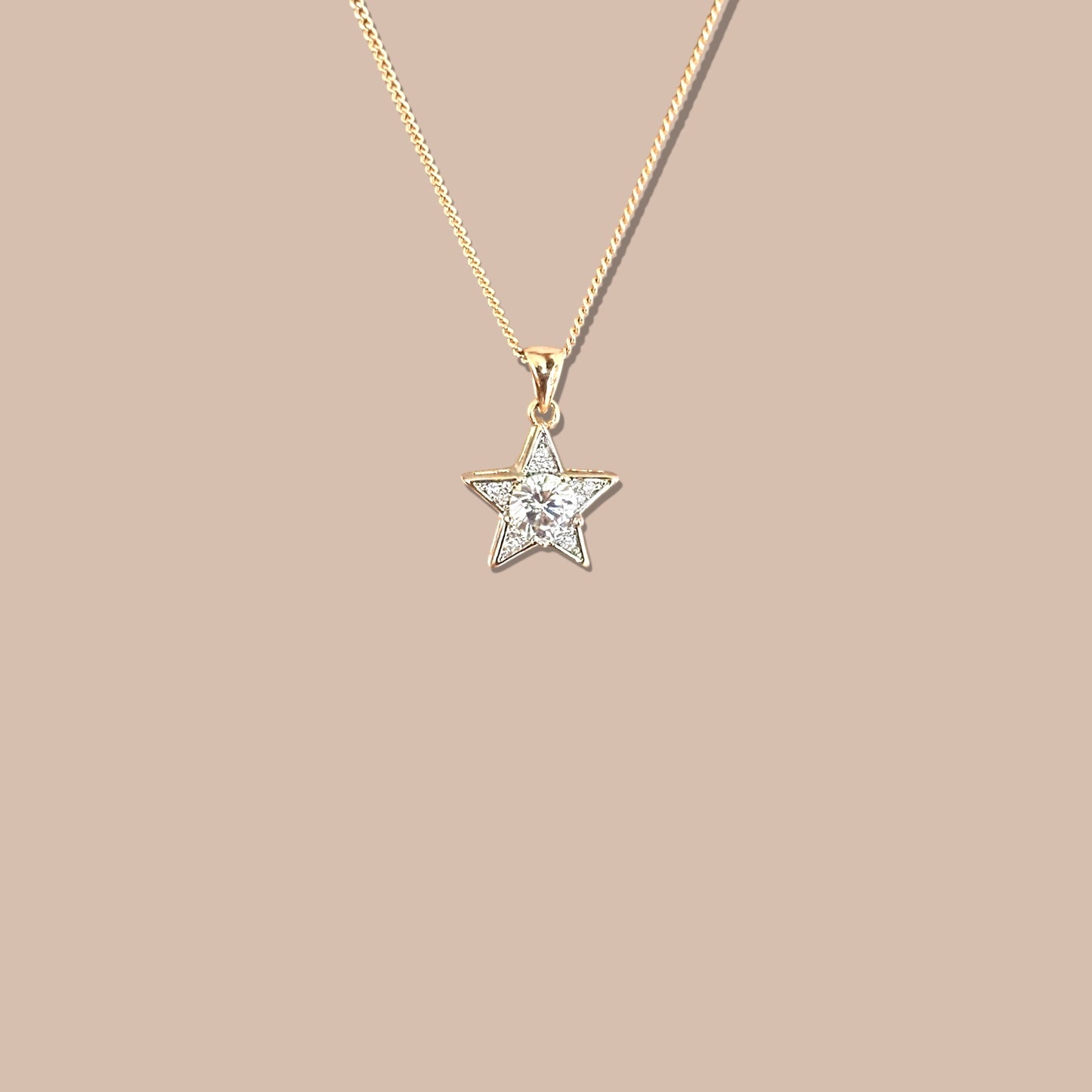 Star Rose 18K Rhodium Plated Necklace