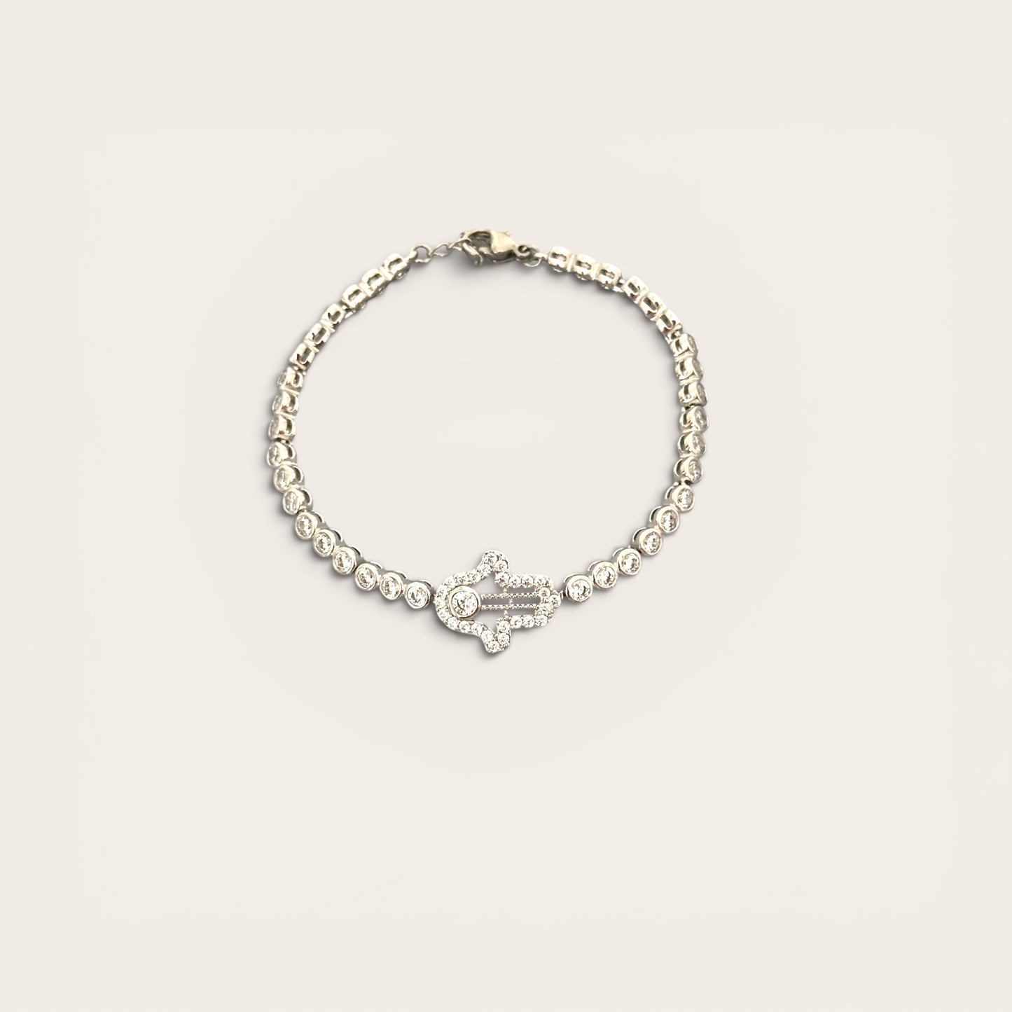 Hand of Fatima Rhodium Plated Bracelet