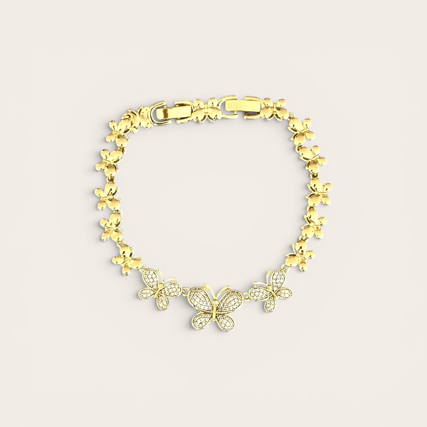 Butterfly 14K Rhodium Plated Bracelet