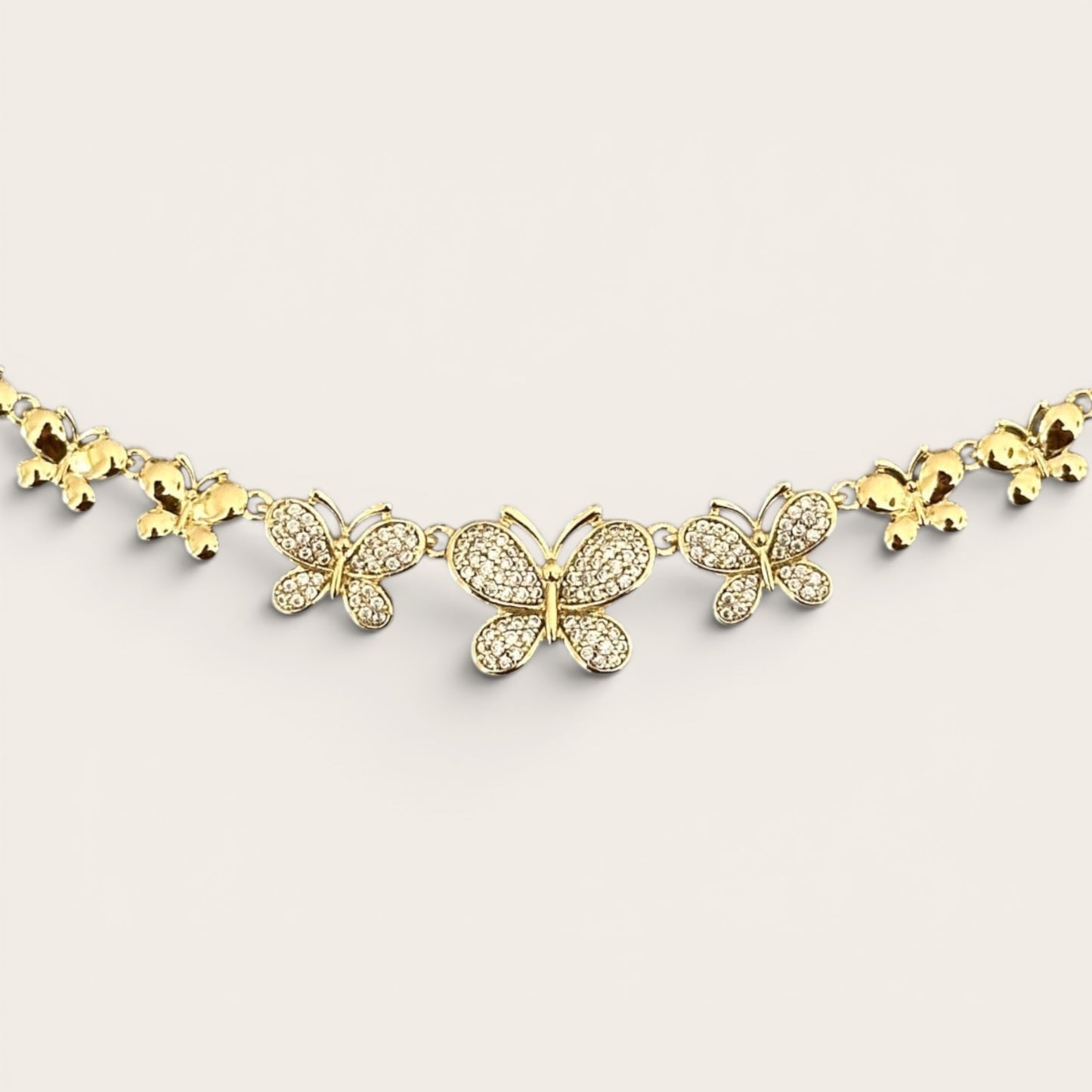 Butterfly 14K Rhodium Plated Bracelet