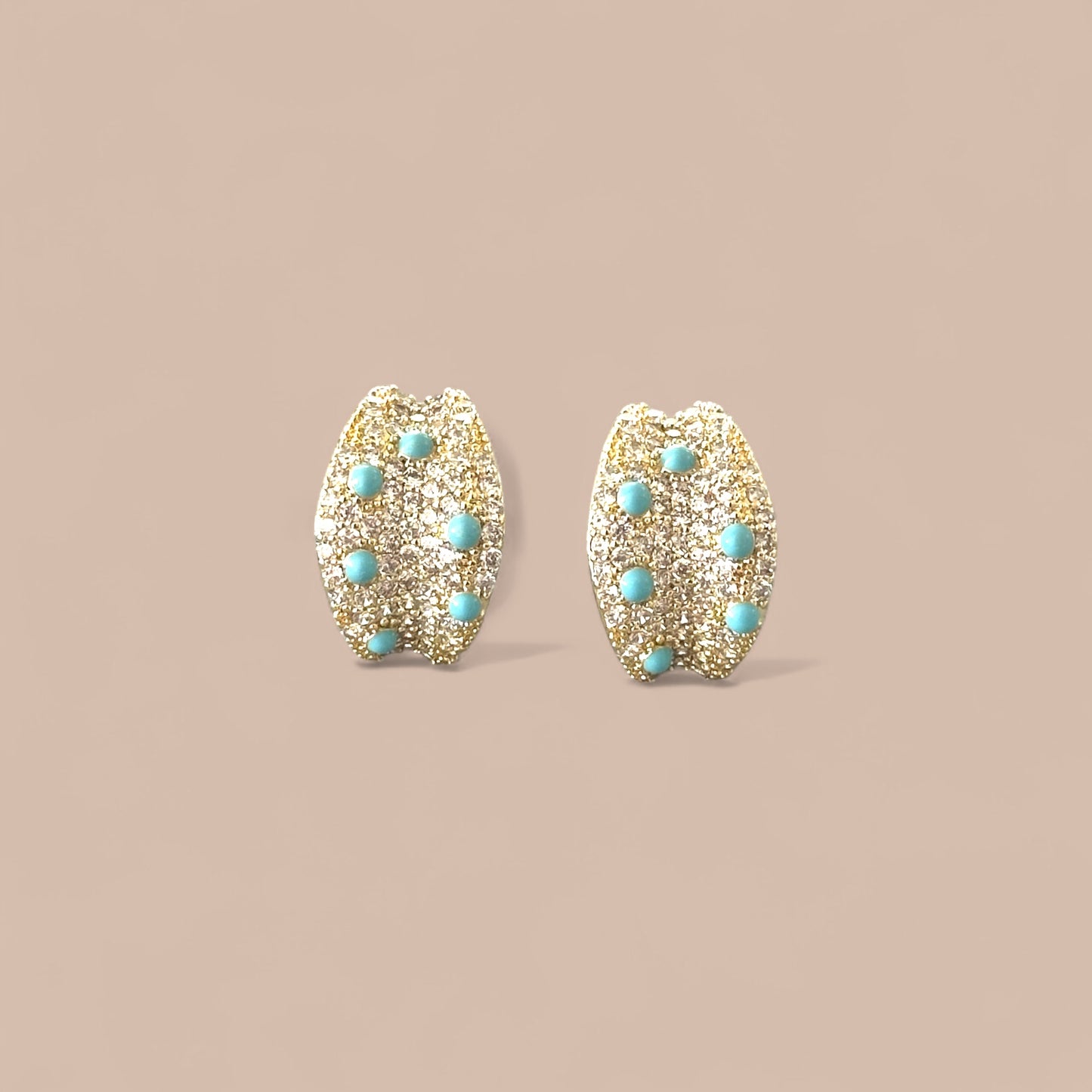 Iris Turquoise 14k Color Rhodium Plated Earrings
