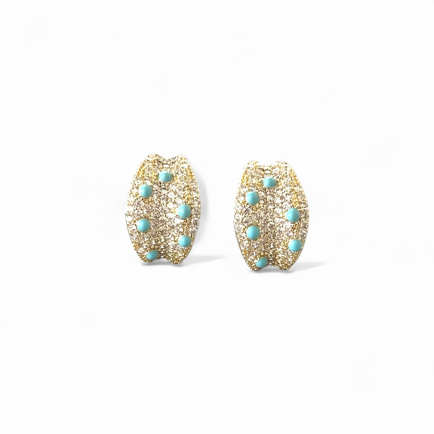 Iris Turquoise 14k Color Rhodium Plated Earrings