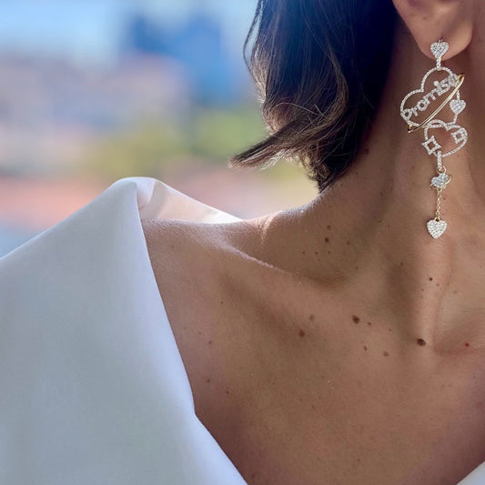 Promise 14k Rengi Rodyum Kaplama Küpe