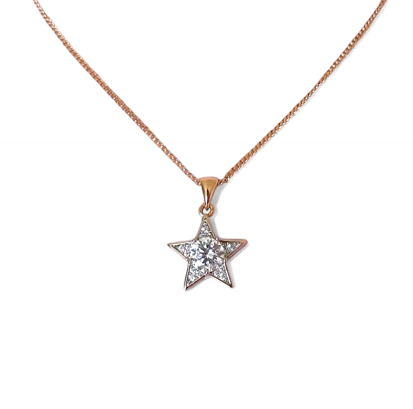 Star Rose 18K Rodyum Kaplama Kolye